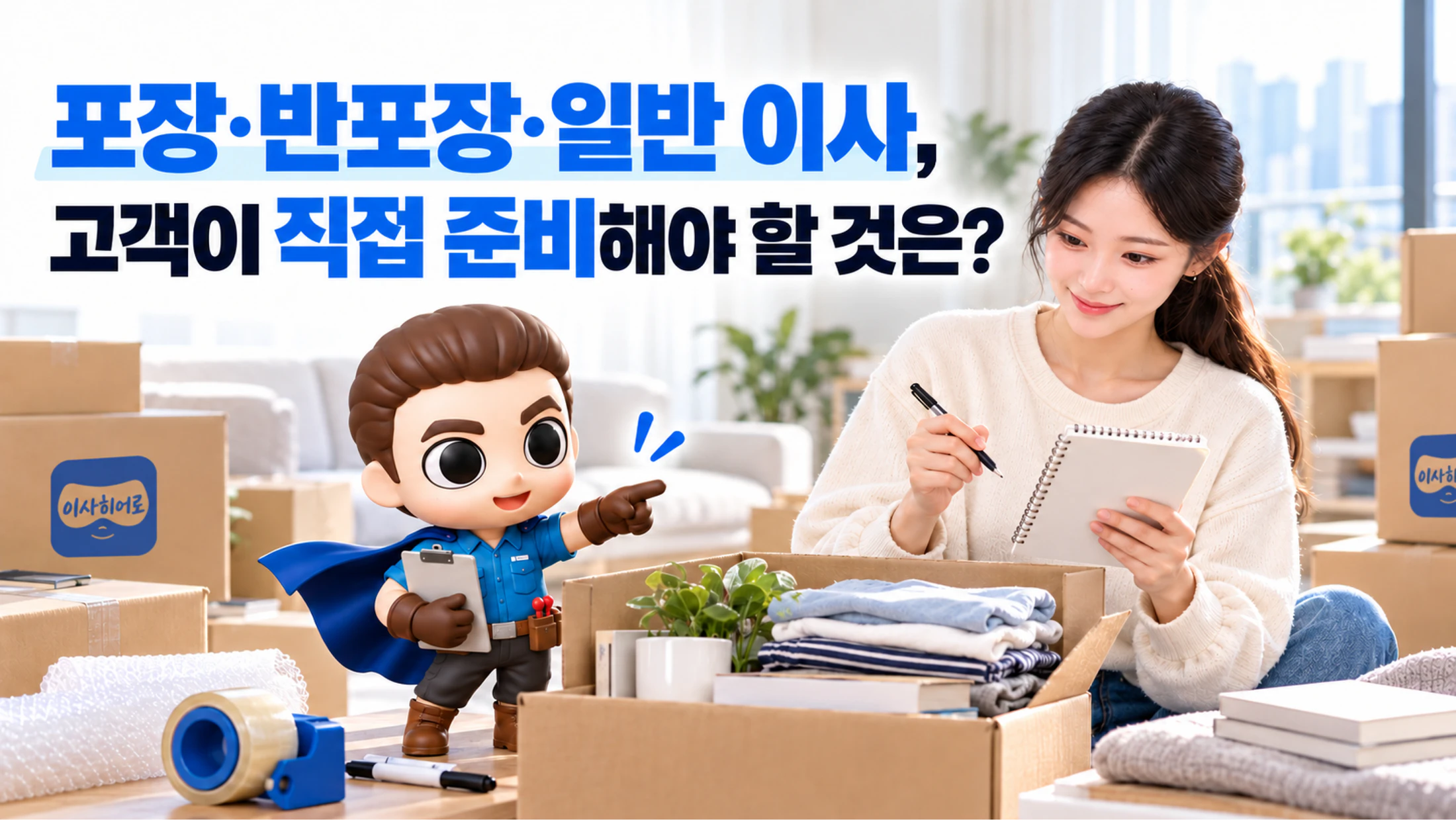 포장이사·반포장이사·일반이사, 고객이 직접 준비해야 할 것은? 방식별 체크리스트