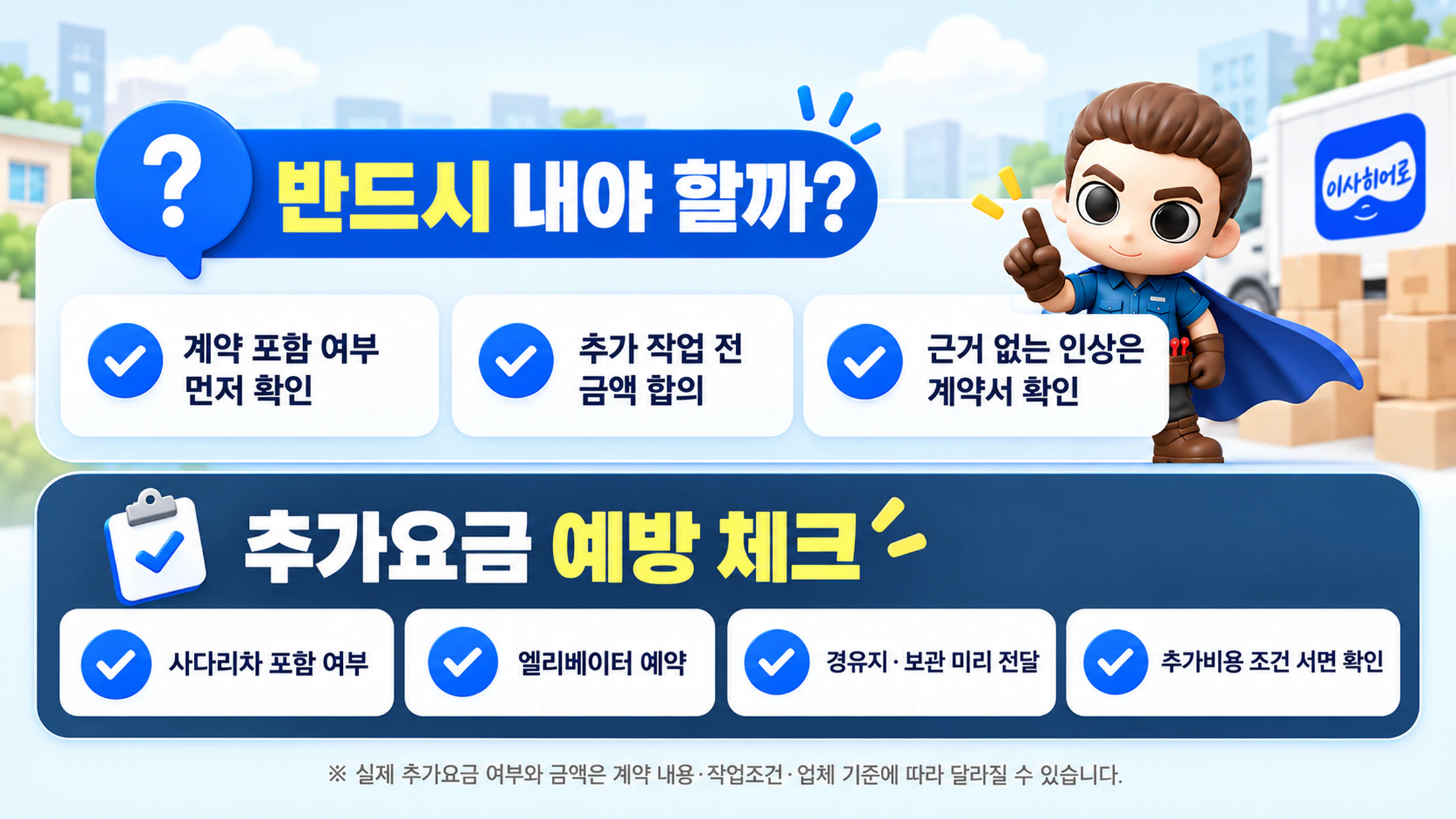 이사 당일 추가요금, 반드시 내야 할까?