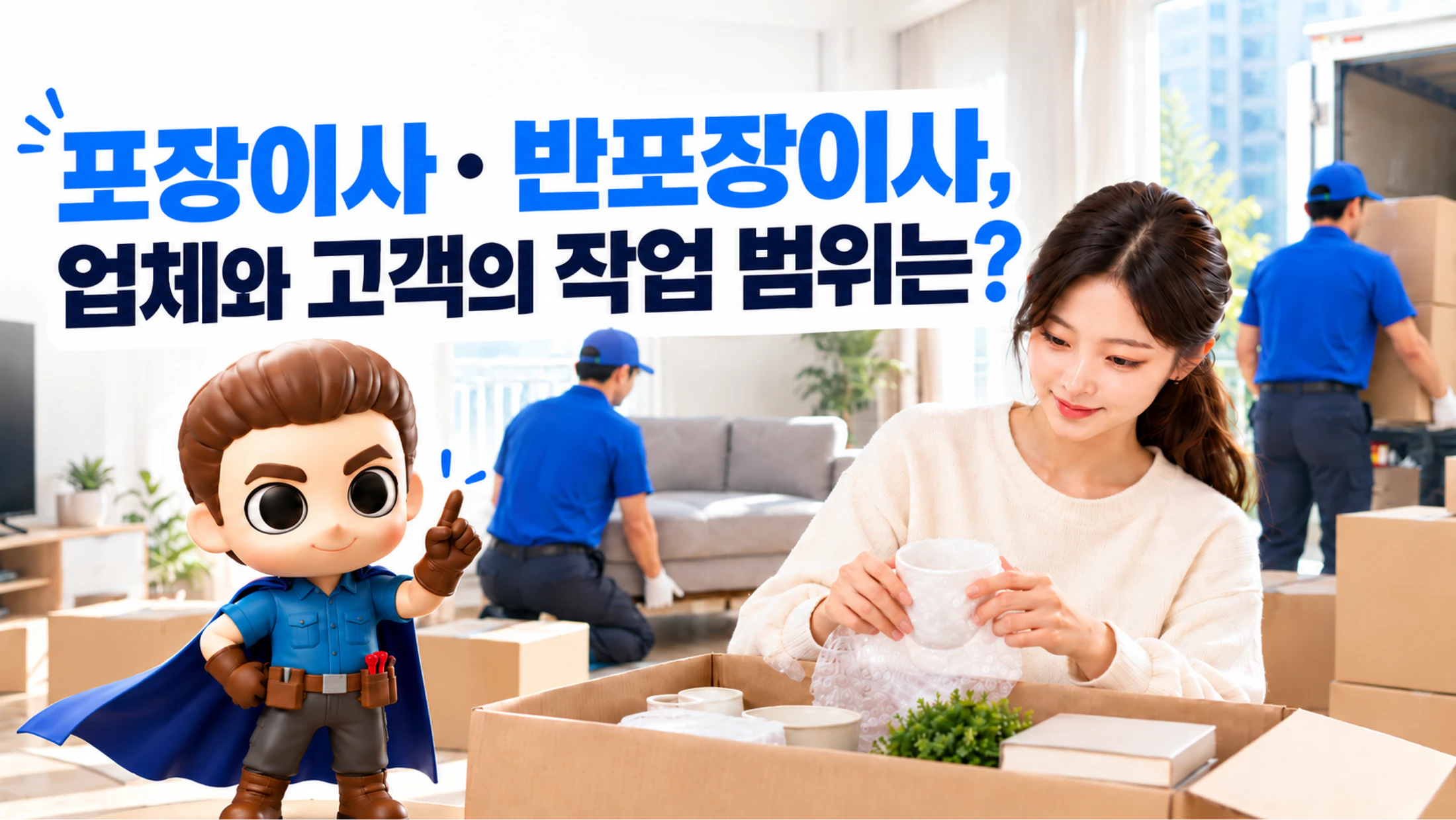 포장이사·반포장이사, 업체와 고객의 작업 범위는? 품목별 담당 정리